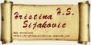 Hristina Šijaković vizit kartica